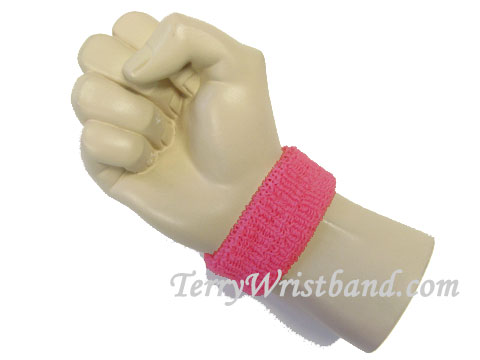 Bright pink cheap 1 inch thin terry wristband Bright pink cheap 1 inch thin terry wristband