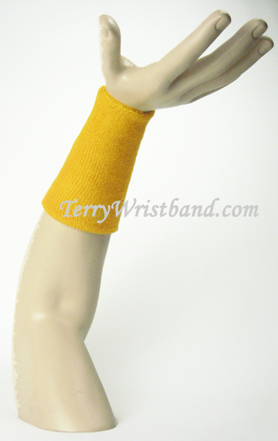 Gold Yellow 6 inch long wristband sweatband Gold Yellow 6 inch long wristband sweatband