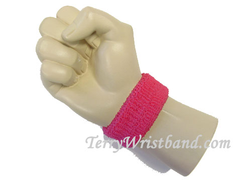 Hot pink cheap 1 inch thin terry wristband Hot pink cheap 1 inch thin terry wristband