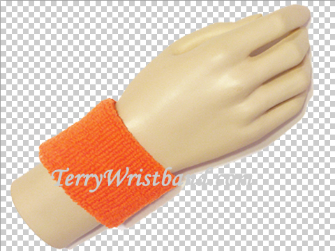 Orange cheap youth terry wristband Orange cheap youth terry wristband
